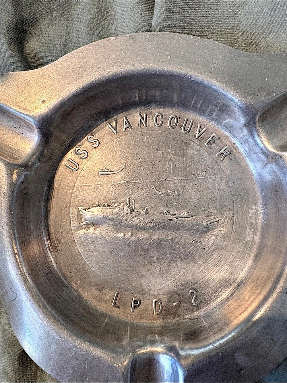 USS Vancouver LPD-2 Cast Aluminum Ashtray